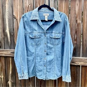 Vintage Embroidered Denim Shirt